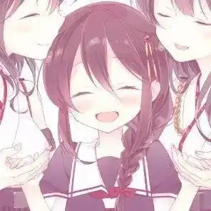 三人闺蜜头像可爱系新娘