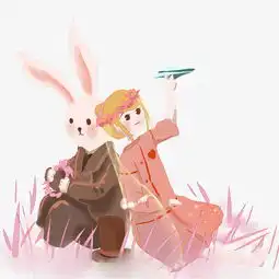 绝美紫色系头像兔子先生