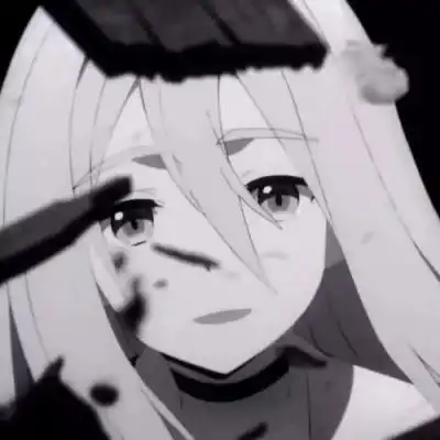 动漫女生头像丧系侧脸黑