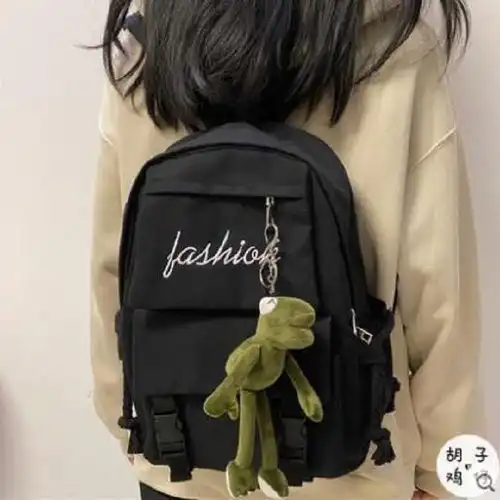 日系暗黑初高中女学生书包韩国ins港风复古工装双肩包帆布背包男