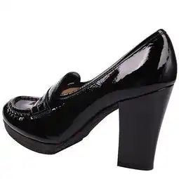 prada30015000大于8cm牛皮约会办公室宴会37.5黑色系prada普拉达黑色漆牛皮纹理厚女士高跟鞋价格报价图片正品品牌