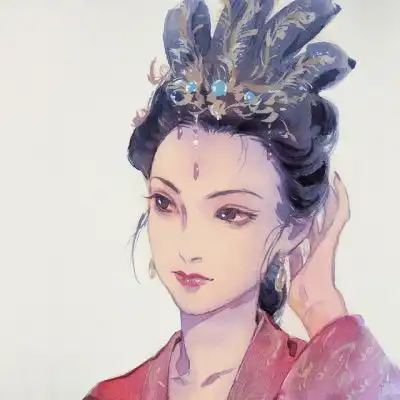 道系古风女头像暗黑