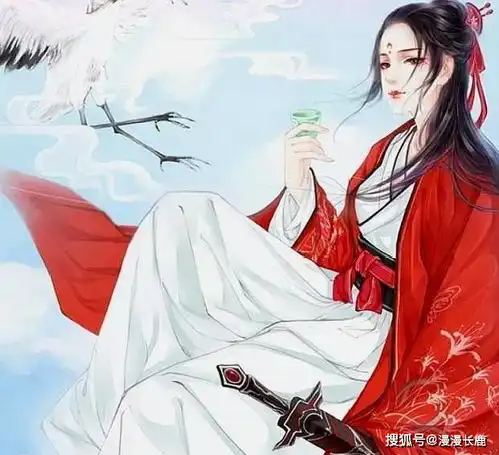 道系古风女头像绿色