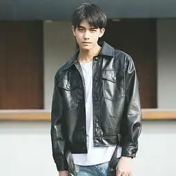 2016春季新款男装皮衣外套男士宽松皮衣纯色堆糖,美图壁纸兴趣社区