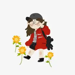 最新红色系女生头像卡通