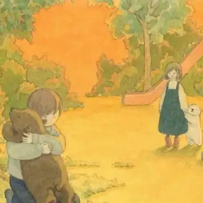 安奈治愈系插画女孩和北极熊卡通动漫头像我要个性网