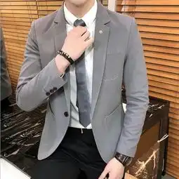 博纳罗蒂春季新品韩版修身小西装男士一粒扣男士西装外套dx1806