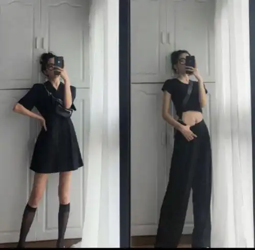 适合微胖女人的12套休闲穿搭,黑白配的高级感,简约而不简单