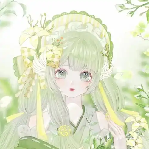 女生动漫头像绿色系列生活的温柔总会哒哒哒的跑进你怀里的