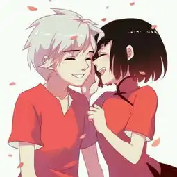 红色系动漫情侣头像一男一女无悔伴他一生