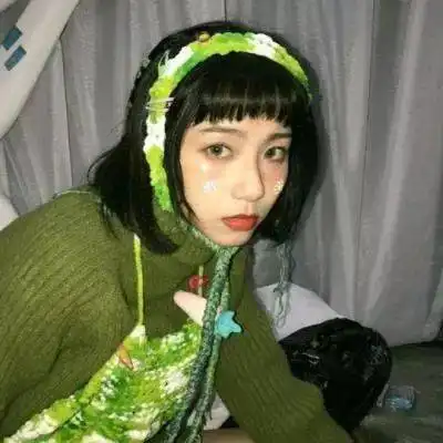绿色系闺蜜女头头像图片