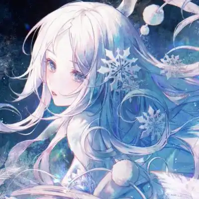 古风蓝色系动漫女头像