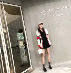 ins港风潮款小清新韩系撞色百搭针织开衫外套秋季新款女装依生