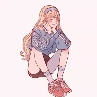 粉色系时尚女生手绘动漫头像爱你一生不变