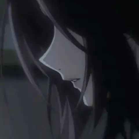 动漫女生头像丧系侧脸半