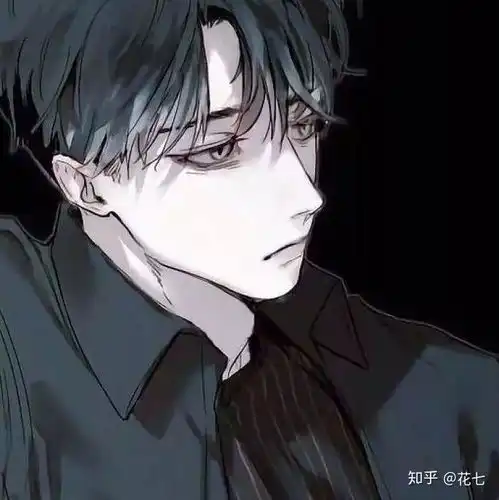 男生动漫头像夕阳侧脸
