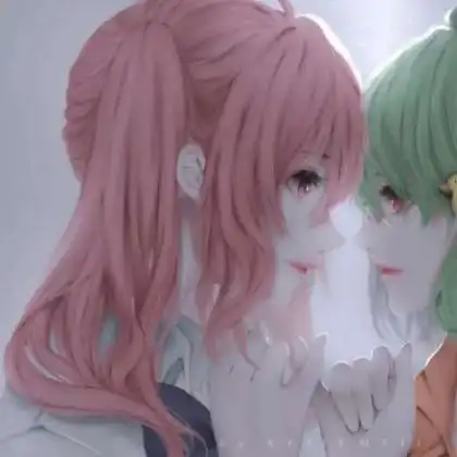 紫色闺蜜头像2人动漫