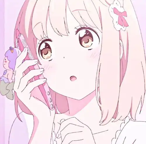 粉红系列少女头像动漫心