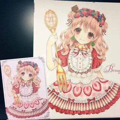 炒鸡可爱仙气的动漫人物女生马克笔插画线稿