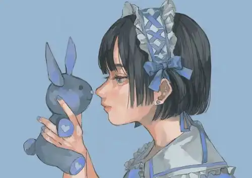 插画壁纸日系半厚涂丧系致郁画风插画作品动漫女生人物头像