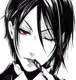 谁有那种白色背景,红眼睛,一点点萌的动漫男生头像