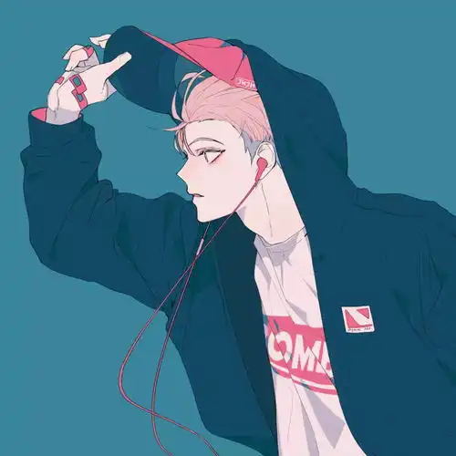 韩系个性帅哥插画,喜欢这种痞帅的男生